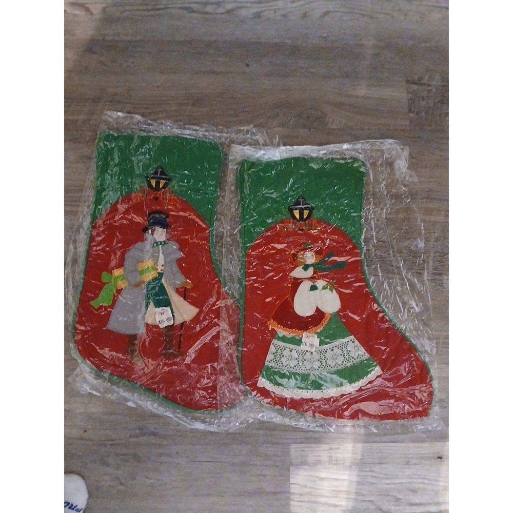 SET OF 2 Vintage House‎ of Hatten Floral Christmas Stockings  New Sealed